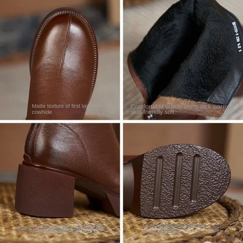 Botte en Cuir à Tige Courte - Bella