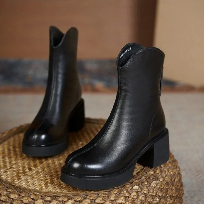 Botte en Cuir à Tige Courte - Bella