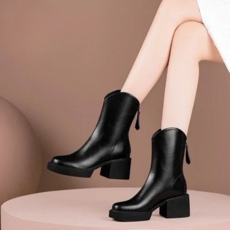 Botte en Cuir à Tige Courte - Bella